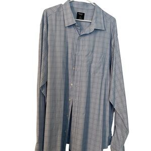 Men's Blue Plaid Button-Up Shirt